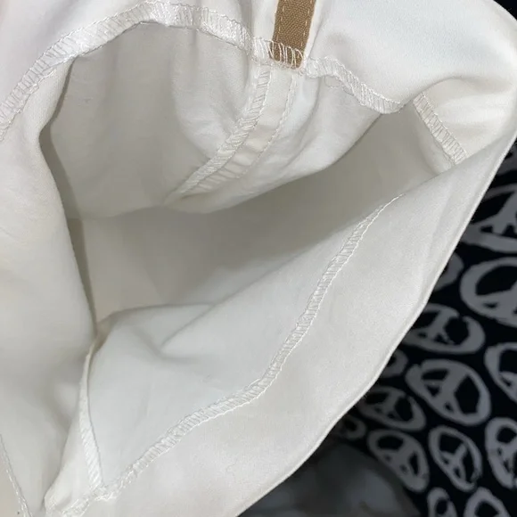 THEORY WHITE WIDE HEM COTTON/LYCRA PANTS SZ 4
